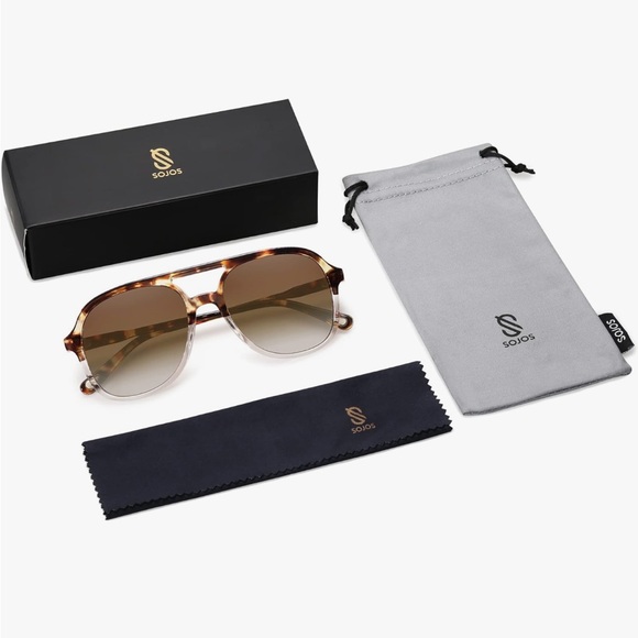 SOJOS RETRO VINTAGE AVIATOR STYLE SUNGLASSES - NEW IN BOX - Picture 2 of 3